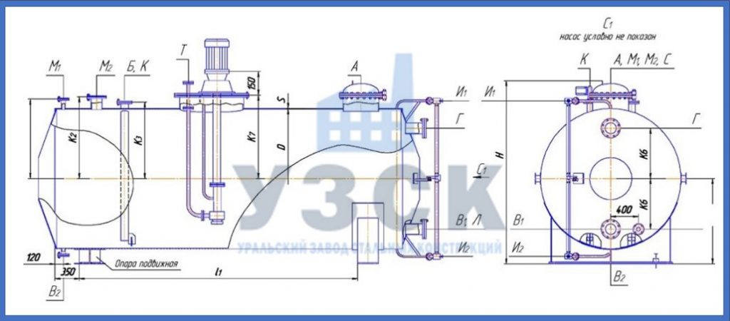Чертеж емкости ГКК в Железногорске
